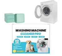 Nettoyant Machine À Laver Top Anti-Poils Animaux,12 Pièces Détartrant pour Machine à Laver | Tablettes détartrantes pour lave-linge,pour propriétaires d'animaux, maison, buanderie, salle de