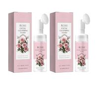 Nettoyant Moussant À La Rose - Contrôle Du Sébum, Nettoyage En Profondeur Des Pores, Hydratant Et Éclaircissant, Doux For Tous Les Types De Peau, Quotidien Le Visage(2PCS)