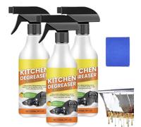 Nettoyant moussant dégraissant pour cuisine, nettoyant anti-taches pour ustensiles de cuisine, spray dégraissant pour cuisine, spray moussant moussant, pour hotte, four et casseroles (3 pièce)