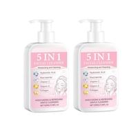 Nettoyant moussant doux for le visage 5 en 1 | Nettoyant quotidien for le visage multi-bénéfices for la routine de soins de la peau à domicile(2PCS)