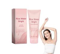 Nettoyant moussant éclat à l'eau de riz avec de la vraie poudre de riz - Nettoyant visage exfoliant doux pour peaux grasses, nettoyant hydratant à la mousse onctueuse pour femmes, 100g (1 pièce)