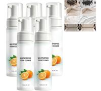 Nettoyant mousse multi-usages Spray-Nettoyant moussant robuste sans rinçage, détachant multi-surfaces sans rinçage sans eau. Nettoyant mousse dégraissant de cuisine multi-usages (5PCS)