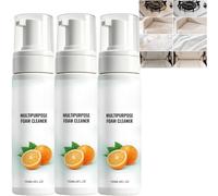 Nettoyant mousse multi-usages Spray-Nettoyant moussant robuste sans rinçage, détachant multi-surfaces sans rinçage sans eau. Nettoyant mousse dégraissant de cuisine multi-usages (3PCS)