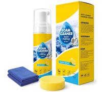 Nettoyant Mousse Multifonction 150 ml, Nettoyant Mousse Multi-Enzymes avec Chiffon et Éponge, Mousse Nettoyante Sans Rinçage pour Nettoyage en Profondeur, Intérieur de Voiture, Tableau de Bord et Cuir