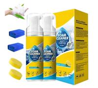 Nettoyant Mousse Puissant et Multifonctionnel pour Intérieur de Voiture, Spray Éliminateur de Taches Pénétrant Sans Rinçage, Nettoyant pour Cuir, Sièges de Voiture en Tissu (2 set)