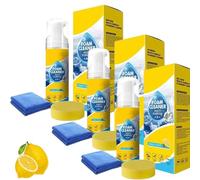 Nettoyant mousse puissant et polyvalent pour intérieur de voiture, nouveau nettoyant intérieur de voiture 2026, nettoyant tout usage sans eau à pulvérisation et essuyage rapides, 150 ml (3 set)
