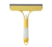 Nettoyant multifonction pour vitres - Pulvérisateur d'eau et grattoir en silicone pour les surfaces en verre de salle de bain et de véhicule, fournissant des résultats de nettoyage des traces (jaune)
