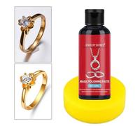 Nettoyant Or, Crème Réductrice de Rayures Métalliques 50 ml Avec Éponge, Pâte Pour Bague Collier Chaîne et Bijoux en Jade, Élimination des Rayures sur Chaîne Collier Bague et