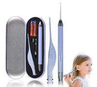 Nettoyant Oreille Fancysky, Cuillère de Nettoyant Oreille Lumineux avec Pince à Épiler Led + Tête de Cure-Oreille, Outil de Nettoyage d'Oreilles adapté Aux Enfants et aux Adultes (Violet)