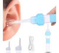 Nettoyant Oreille, Puissance D'Aspiration élevée Aspirateur D'oreille électrique En Silicone Avec Lumière Et 2 Embouts Souples Et Câble De Chargement USB Pour Bebe, Adulte
