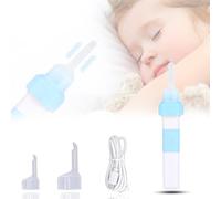Nettoyant Oreille, Puissance D'Aspiration élevée Aspirateur D'oreille électrique En Silicone Avec Lumière Et 2 Embouts Souples Et Câble De Chargement USB Pour Bebe, Adulte