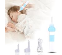Nettoyant Oreille, Puissance D'Aspiration élevée Aspirateur D'oreille électrique En Silicone Avec Lumière Et 2 Embouts Souples Et Câble De Chargement USB Pour Bebe, Adulte