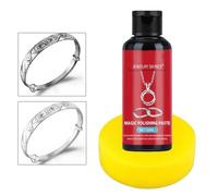 Nettoyant pour Argent | 50ml Nettoyant Métal avec Éponge - Pâte pour Entretien Bijoux Élimination Rayures Colliers Bagues Chaînes Jade - Redonne l'Éclat Originel