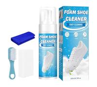 Nettoyant pour baskets - mousse détachant avec brosse | Chiffon Microfibre Inclus pour Nettoyer les Saletés | Pour cuir caoutchouc toile chaussons tennis randonnée quotidien extérieur voyage maison