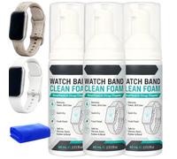Nettoyant pour bracelet de montre en mousse active douce, mousse nettoyante pour bracelet de montre en silicone,élimine la saleté, la sueur,les empreintes digitales,sans danger pour divers (3pcs)