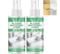 Nettoyant pour déverser le jaunissement, spray restaurateur plastique robuste pour climatisation, siège de toilettes, appareils électroménagers, intérieurs de voiture, action rapide (2Pcs)