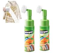 Nettoyant pour doudounes sans rinçage avec brosse, nettoyant mousse sèche multi-usages pour taches, agent de nettoyage à sec pour doudounes, nettoyant mousse sèche pour vêtements (2 pièce)