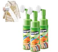 Nettoyant pour doudounes sans rinçage avec brosse, nettoyant mousse sèche multi-usages pour taches, agent de nettoyage à sec pour doudounes, nettoyant mousse sèche pour vêtements (3 pièce)