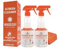Nettoyant pour écran TV WHOOSH! Pro 500 ml rechargeable & chiffon microfibre - Nettoyant sans traces pour écrans plats, OLED, LCD, Smart TV, moniteurs - Non-toxique, inodore - Kit de nettoyage