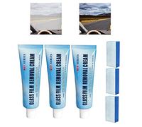 Nettoyant pour film d'huile de verre de voiture avec éponge - Nouveau modèle Pâte pour enlever l'huile de verre, nettoyant pour pare-brise, décapant les taches d'eau, sécurité et protection à long