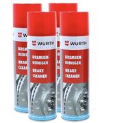 Wurth Lot de 4 nettoyants de freins, éliminateur de graisses et résidus d'huile, sans danger pour les plastiques, séchage rapide, sans silicone