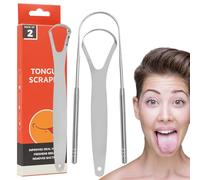 Nettoyant pour langue, grattoir à langue en métal, Brosse grattoir à langue portable en acier inoxydable, Brosse efficace pour gratter la langue et la bouche pour le nettoyage de la langue Zorq