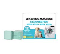 Nettoyant pour lave-linge poils d'animaux,12 Pièces nettoyant pour lave-linge,Tablettes détartrantes pour | pour propriétaires d'animaux, maison, buanderie, salle de