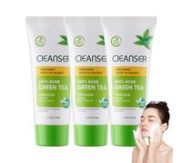 Nettoyant pour le visage - 3 x 60 g - Nettoyant en profondeur - Élimine la saleté et l'excès d'huile - Formule douce qui protège la barrière cutanée - Pour une peau fraîche et rafraîchie (thé vert)