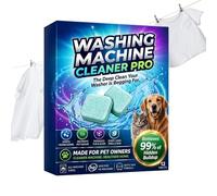 Nettoyant Pour Machine À Laver - Élimine Odeurs Taches Calcaire | 12 Pastilles Désodorisantes Lave-Linge,Élimine Saleté Calcaire Graisse Poils d'Animaux Débris pour Machines HE