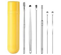 Nettoyant pour oreilles - Cuillère à cérumen avec brosse à 360 degrés - Kit d'élimination des oreilles - Pour hommes, femmes, filles, adolescents, maison, école, voyage