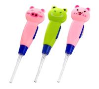 Nettoyant pour oreilles pour enfants, 3 pièces, avec lumière LED, amovible, mignon, dessin animé, avec lumière pour un accès facile, 6x3 pouces