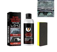 Nettoyant pour Pare Brise Voiture Coller,50ML Nettoyant pour Vitres De Voiture,Nettoyant pour Pare-Brise,Polish Voiture Lustrant avec Une éponge,élimine Les Rayures et Les Taches sur Le Verre