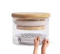 Nettoyant pour pinceaux nail arts - Récipient de lavage de pinceaux portable, support en verre transparent avec insert de filtre, accessoire à paillettes pour application de vernis gel acrylique | Org