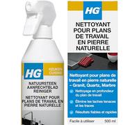 HG Nettoyant pour Plans de Travail en Pierre Naturelle - Spray Nettoyant pour Surfaces en Quartz / Granite / Marbre & autres, Dégraissant pour la Cuisine (500 ml) ( lot de 3 )