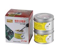 Nettoyant pour pointes de fer à souder - 2 pièces de laine d'acier de haute qualité et coque en métal | Fil de nettoyage de pointe de fer | Kit de nettoyage de pointes en laiton | Accessoire