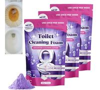 Nettoyant pour toilettes, mousse nettoyante pour toilettes, poudre détartrante, déboucheur multicouche, produits de nettoyage pour toile/ttes, adaptés à un usage domestique. (3Pièce)