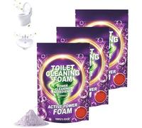 Nettoyant Pour Toilettes,Toilette Nettoyage Mousse,Mousse Active Pour WC Contre Le Calcaire Et Les Dépôts,Poudre Nettoyante Pour Cuvette De WC,élimine Les Taches,Nettoyage Sans Frotter,100 g (3)