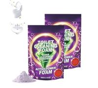 Nettoyant Pour Toilettes,Toilette Nettoyage Mousse,Mousse Active Pour WC Contre Le Calcaire Et Les Dépôts,Poudre Nettoyante Pour Cuvette De WC,élimine Les Taches,Nettoyage Sans Frotter,100 g (2)