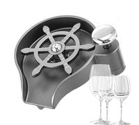 Nettoyant pour vitres 2 en 1 - Évier et tasses en acier inoxydable | Pot de bouteille de comptoir avec buse d'évier | Outils de nettoyage du verre - Utilisation du bar de restaurant