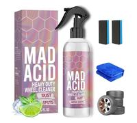 Nettoyant pour vitres à l'acide fou, dissolvant de taches d'eau à l'acide fou, nettoyant pour roues et pneus, multi-usage, dissolvant de film d'huile de verre de voiture pour verre, roues (1, 236 ml)