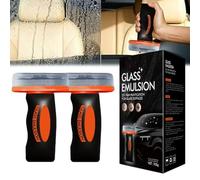 Nettoyant pour vitres de voiture, protection de verre Q4, dissolvant de film d'huile pour pare-brise de voiture, brosse de nettoyage de film d'huile automobile 2025 (2, noir)