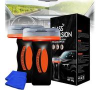 Nettoyant pour vitres,Q4 Glass Guard,Dégraissant pour vitres de voiture,Roll-on 100 ml avec chiffon des nettoyage,Élimine les traces de doigts et les dépôts,Visibilité parfaite par tous (2pc)