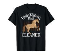 Nettoyant Professionnel pour stalles - Propriétaire Amusant de Cheval T-Shirt Graphique avec Valeur, Homme, Noir, L