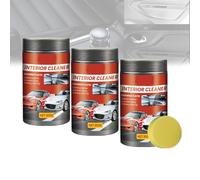 Nettoyant protecteur et lustrant pour tableau de bord intérieur automobile, nettoyant rénovateur de revêtements plastiques intérieurs avec éponge (3PCS)