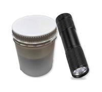 Nettoyant prothèses dentaires enzymatique 500g (25L) | + lampe UV | Granulés pour prothèses, gouttières & corporelles, sans chlore | Phoenix Enzymreiniger