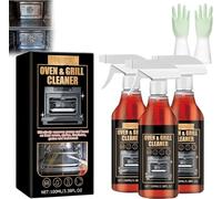Nettoyant puissant,Oven Cleaner,Décapant four pour les résidus alimentaires et les graisses brûlées,Spray nettoyant professionnel à action rapide pour four, barbecue, grills et grills (3PC)