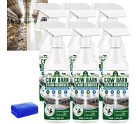 Nettoyant robuste à action rapide pour étable à vaches, spray détachant frais pour étable, spray nettoyant multi-surfaces pour étables, détachant professionnel pour étable à vaches, spray pour (6pcs)