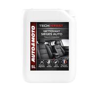 Nettoyant Sièges Auto Tissu & Moquettes 5L Tech N'Fast- Détachant Textile Auto, Anti-Odeurs, pour Tapis et Intérieurs Voiture - Usage Pulvérisateur ou Shampouineuse - Fabriqué en France
