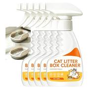 Nettoyant Spray pour Bac à Litière Chat, Détergent Anti-Odeurs et Taches d'Urine, Neutraliseur Désodorissant pour Chatons, Solution Rafraîchissante pour Plateau d'Intérieur (5 pièces)