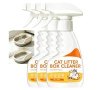 Nettoyant Spray pour Bac à Litière Chat, Détergent Anti-Odeurs et Taches d'Urine, Neutraliseur Désodorissant pour Chatons, Solution Rafraîchissante pour Plateau d'Intérieur (3 pièces)